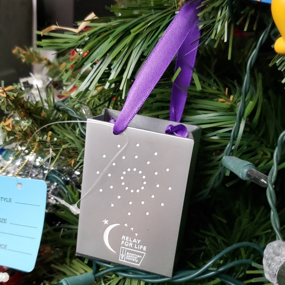 New Pewter Relay for life luminaria bag ornament